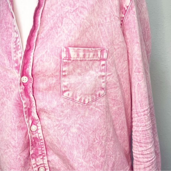 Frank and Eileen Pink Denim Button Down Shirt - Picture 8 of 11
